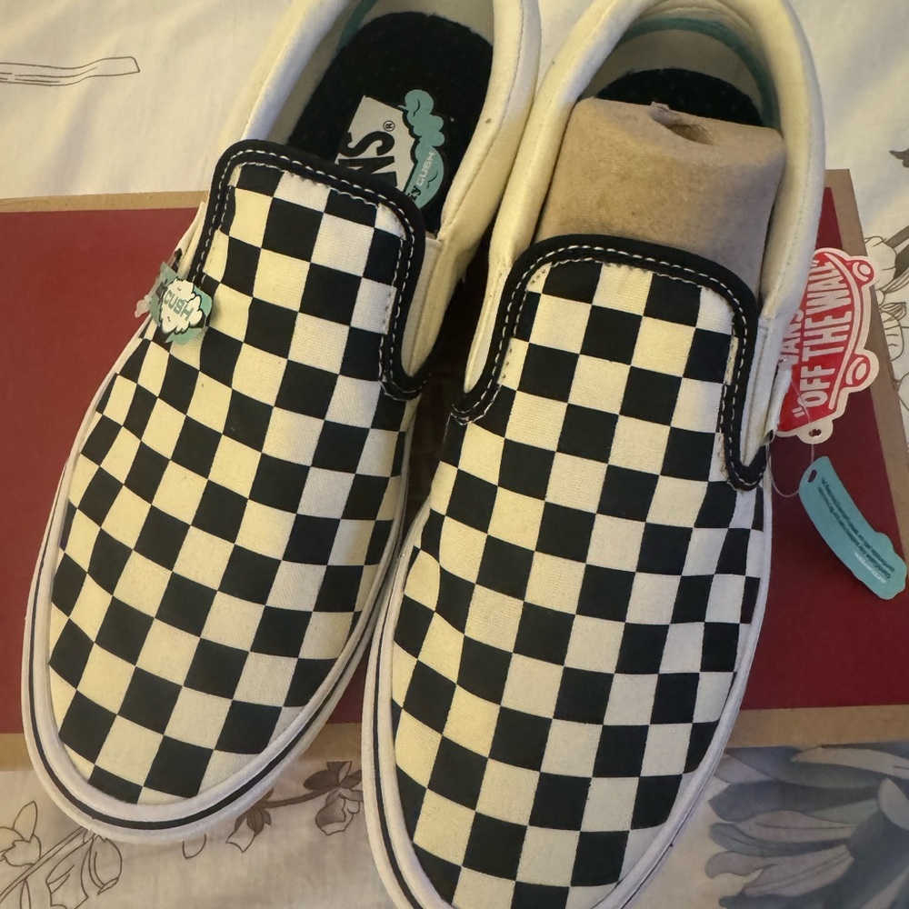 New VANS COMFYCUSH CLASSIC SLIP-ON (CHECKERBOARD/TRUE WHITE)